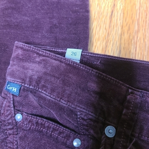 Citizens of Humanity Sz 26 Rocket High Rise Skinny Velour Pants in Black Currant - Picture 4 of 9